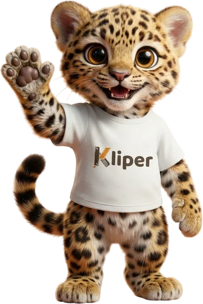 La mascota de Kliper saludando